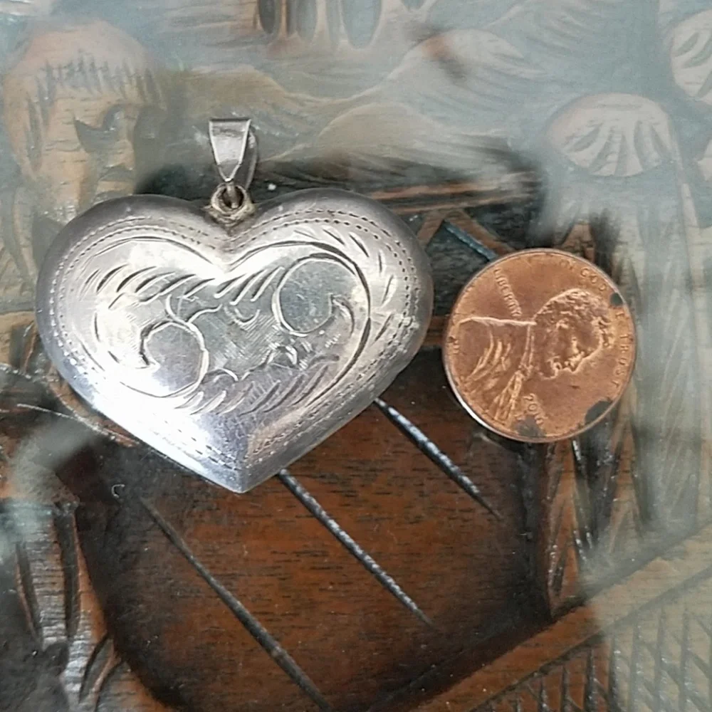 Sterling Silver Heart Earrings & Pendant